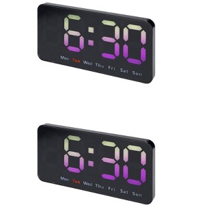 REGALWOVEN 2 Pcs Plastic Digital Dimmable Big Numbers Display Table Clock 8.3 x 4.3 x 1.2 Inches - 1 of 4