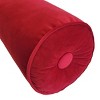 7"x18" Chelsea Luxe Velvet Neckroll with Piping and Button Oblong Throw Pillow - Edie@Home - 3 of 3