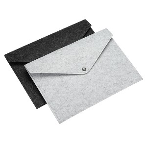 Unique Bargains Felt Envelope Office Business Travel Storage File Bags 2 Pcs - 1 of 4