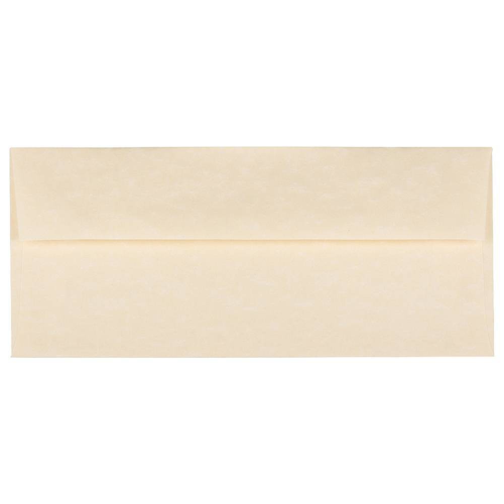JAM Paper Envelopes #10 50ct Parchment - Natural: Business Mail Envelopes, 4.125x9.5, Recycled, Gummed Flap