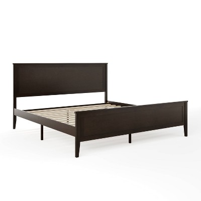 Martha Stewart King Corbin Solid Wood Platform Bed Dark Brown