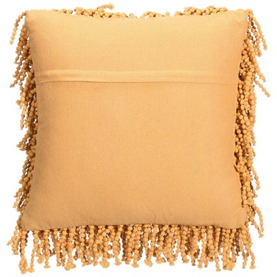 Retro Bubbled Yellow Shag 20" Square Throw Pillow