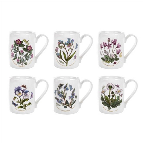 Portmeirion Botanic Garden 12 Ounce Tankard/coffee Mug, Set Of 6, Made In  England - Assorted Floral Motifs, : Target