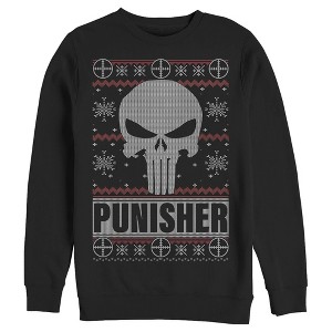 Men's Marvel Ugly Christmas Punisher Logo Sweatshirt - 1 of 3