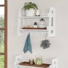 2-Tier Amery Ladder Wall Shelf with Hooks - RiverRidge Home - image 2 of 4