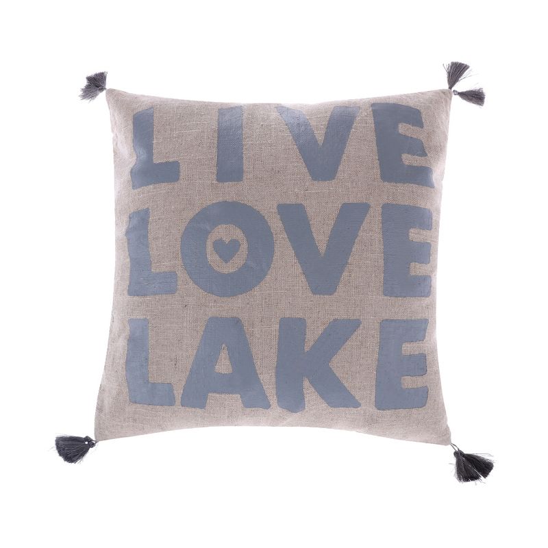 Live Love Lake with Tassels Pillow - Levtex Home, 1 of 4
