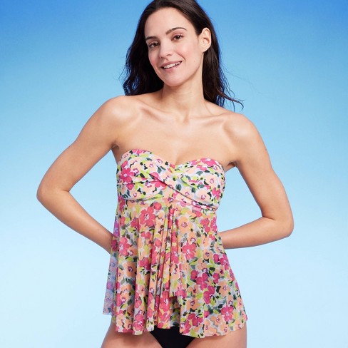 Lucky Brand Women's Solstice Canyon Printed Tankini Swim Top Separates  Swimsuit