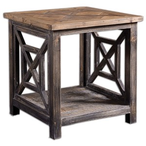 Uttermost Spiro Reclaimed Wood End Table - 1 of 3