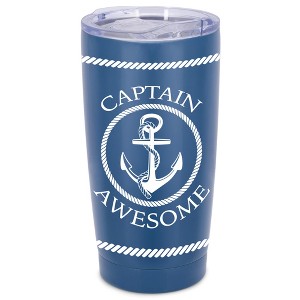 Elanze Designs Captain Awesome Nautical Rope Anchor Wrap-Around Design 20 Ounce Stainless Steel On-The-Go Coffee Mug, Thermal Travel Tumbler with Leak - 1 of 4