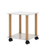 GlasFlength Living Room Modern Minimalist End Tables, Stylish and Fashion, Space Saving for Small Homes Spaces, White,15.75”*19.37”*15.75" - 4 of 4