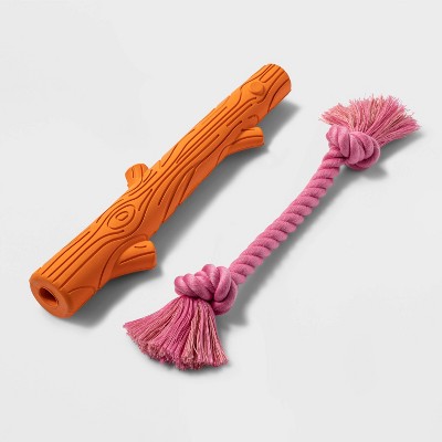 Rubber Stick and Rope Dog Toy Bundle - M/L - Boots & Barkley™