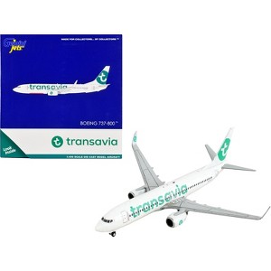 Boeing 737-800 Commercial Aircraft "Transavia Airlines" White with Green Tail 1/400 Diecast Model Airplane by GeminiJets - 1 of 3