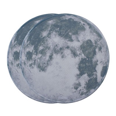 Insten 2 Pack Round Mouse Pad Galaxy Space Planet Design, Stitched Edges, Non Slip Rubber Base, Smooth Surface Mat (7.9" x 7.9")