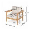 Outdoor Acacia Wood Lounge Chair with Beige Cushions,Wide Backrest and Armrests–The Pop Home - 4 of 4