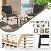 MOEPISY 3 Piece Rattan Patio Bistro Set with Glass Table, 2 Wicker Patio Chairs - 3 of 4