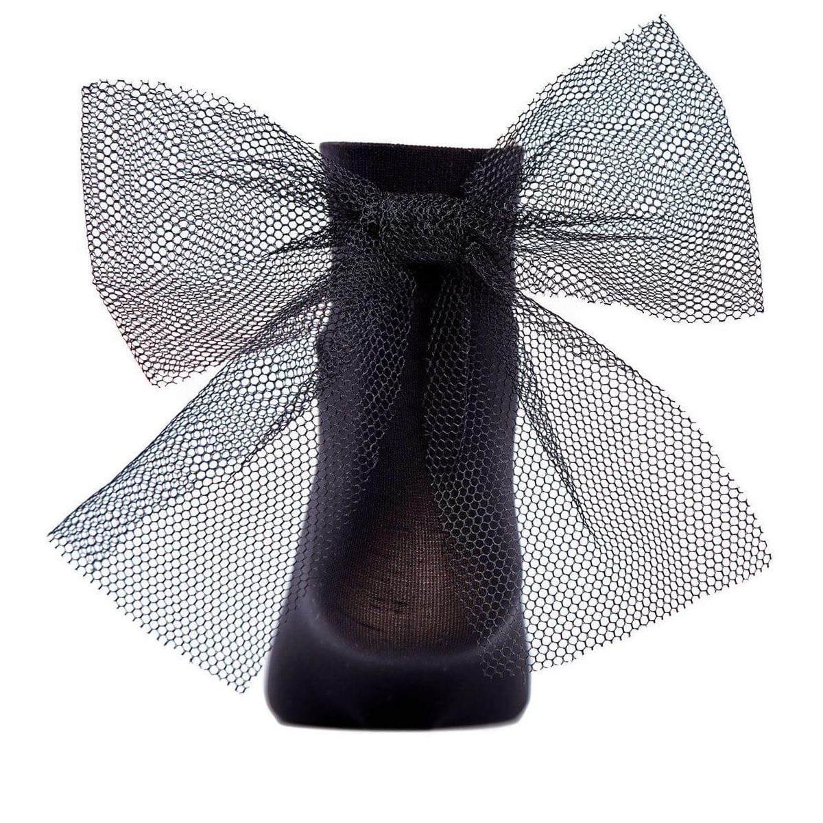 Memoi Microfiber Tulle Bow Anklet Socks - thumbnail 2