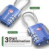 Fosmon 2 Pack TSA Approved Luggage Lock, 3 Digit Combination Lock Easy to Set Luggage Cable Lock, Travel TSA Locks for Luggage Suitcase Backpack, Blue - 3 of 4