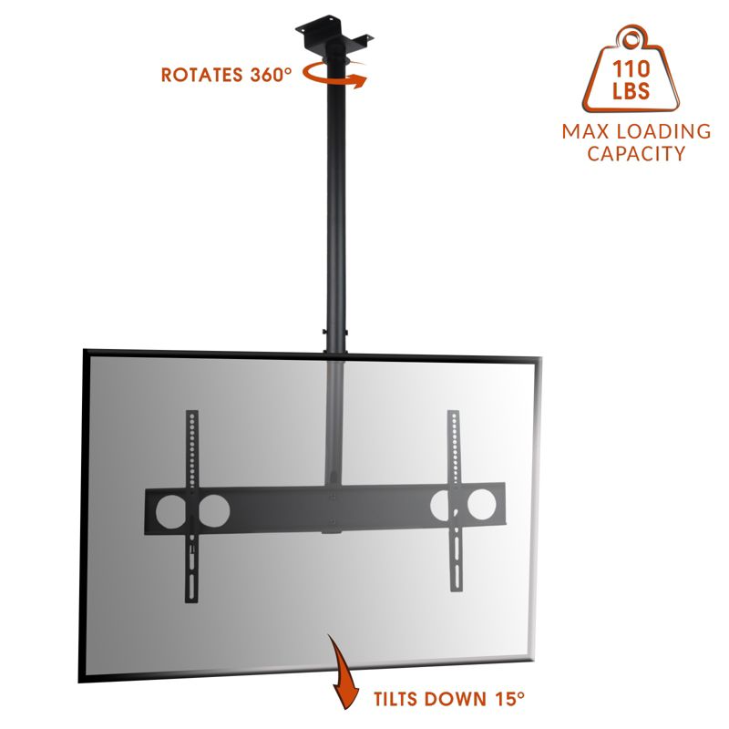 MegaMounts Heavy Duty Tilting Ceiling Television Mount for 37" - 70" LCD, LED and Plasma Televisions, 2 of 5