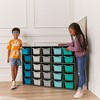 ECR4Kids Streamline 25 Cubby Tray Cabinet with 25 Scoop Front Storage Bins, 5x5, Grey Wash - 4 of 4