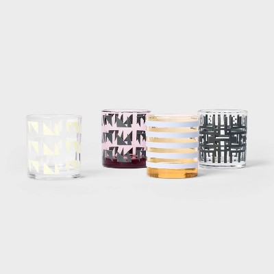 4pc Assorted Tumbler Drinking Glass Set