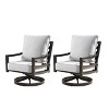 Oakland Living 2pk Deep Seating Swivel Rocking Aluminum Outdoor Patio Club Chairs Gold: Weather-Resistant, UV-Protected Comfort - 2 of 4