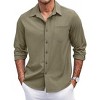 COOFANDY Men's Casual Button Down Shirts Long Sleeve Untucked Shirts Regular Fit Linen Shirt - 4 of 4