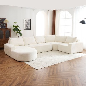 NicBex Couches for Living Room Cloud Sofa Set 141.7" Oversized Modular Sofa U-shaped Upholstered Sectional Sofa Couches - 1 of 4