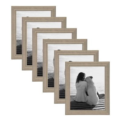 DesignOvation Black/Walnut Brown Wood Picture Frame (11-in x 14-in) at