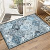 Washable  Area Rug, Non-Slip TPR Backing, Stain Resistant, Vintage Floral Design, Foldable Low Pile Accent Carpet for Living Room & Bedroom - 3 of 4