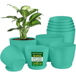 Planter Pots with Drainage Holes - Lightweight, Durable & Space-Saving Pots for Indoor and Outdoor - Versatile Functionality, Planter Pots - 1 of 4