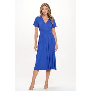 WEST K Women's Candace Short Flutter Sleeve Faux-Wrap Midi Dress - 1 of 4
