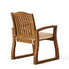 PAGED Outdoor Dining Chairs Set of 2 Wood Patio Arm Chairs with Cushions for Poolside, Garden, Backyard - 2 of 4