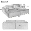 Double Sofa Bed with Fabric and Pocket Spring Support,Convertible Polyester Lounger with Split Design for Living Room Guest Space-Cuddlewood - 4 of 4