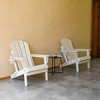 ORRD HDPE Folding Adirondack Chair with Dual Cup Holders, Wood Texture Composite Outdoor Chair, White - 2 of 4