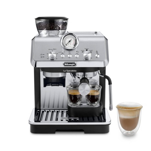 DeLonghi BCO430 Combination Pump Espresso and 10-Cup Drip Coffee Machine  with Frothing Wand, Silver and Black