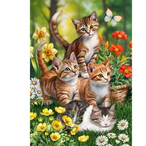 Briarwood Lane Spring House Flag 40x28 For Outdoor Kittens in Garden For Spring House Flag - 1 of 4