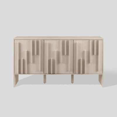 Modern Staggered Vertical Accent 3 Door Sideboard - Saracina Home