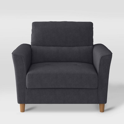 Georgia Upholstered Accent Armchair and a Half Dark Gray - CorLiving