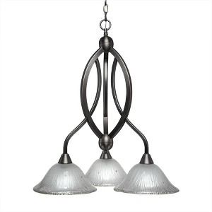 Toltec Lighting Bow 3 - Light Chandelier in  Brushed Nickel with 10" Frosted Crystal  Shade - 1 of 1
