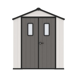 YARDSIGHT 8*6 FT Outdoor Storage Shed with Floor and Double Doors for Garden Patio Furniture and Tools,Gray/White - 1 of 4