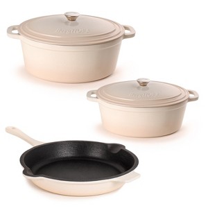 BergHOFF Neo 5Pc Cast Iron Cookware Set, 5qt. & 8qt. Covered Dutch Ovens, 10" Fry Pan - 1 of 4