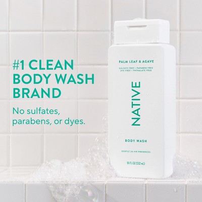 Native Body Wash for Men & Women - Sulfate Free - Palm Leaf & Agave - 18 fl oz