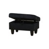 DOMETOUR Modern Black Flannel Ottoman for Living Room - 3 of 4