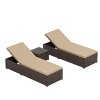 WestinTrends 3-Piece Outdoor Wicker Chaise Lounge Set with Side Table - 3 of 3