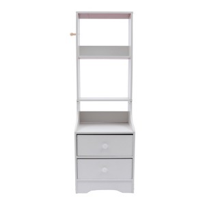YIYIBYUS Modern Nightstand with 2 Drawers and Storage Shelf (White) Bedside Table - 1 of 4