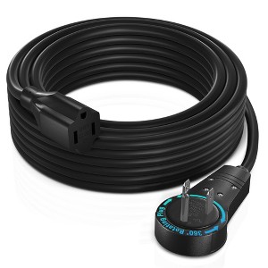 Maximm Cable 360° Rotating Flat Plug Extension Cord, 3 Prong Power Cord UL Certified - 1 of 4
