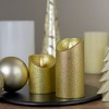 Northlight LED Lighted Flameless Flickering Pillar Christmas Candle - 6" - Gold - 2 of 4