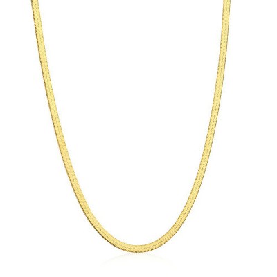 Attop 14K Dainty Gold Herringbone Choker Necklace for Women Thin Layered Chunky Snake Chain Necklaces