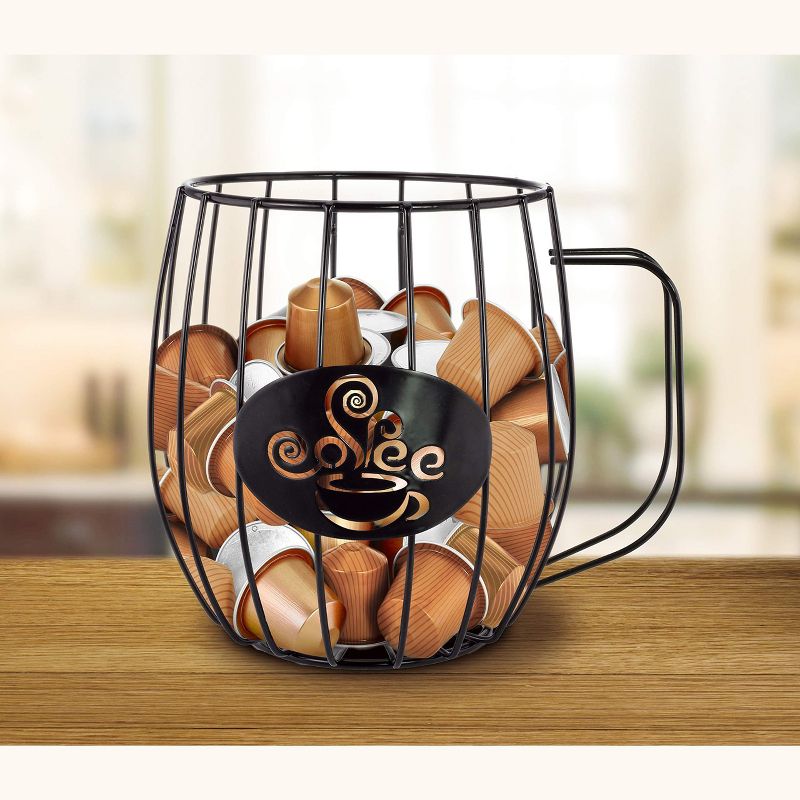 KOVOT Metal Mug-Shaped Coffee Pod and Capsule Holder - Holds 25-30 Pods - Black, 3 of 4