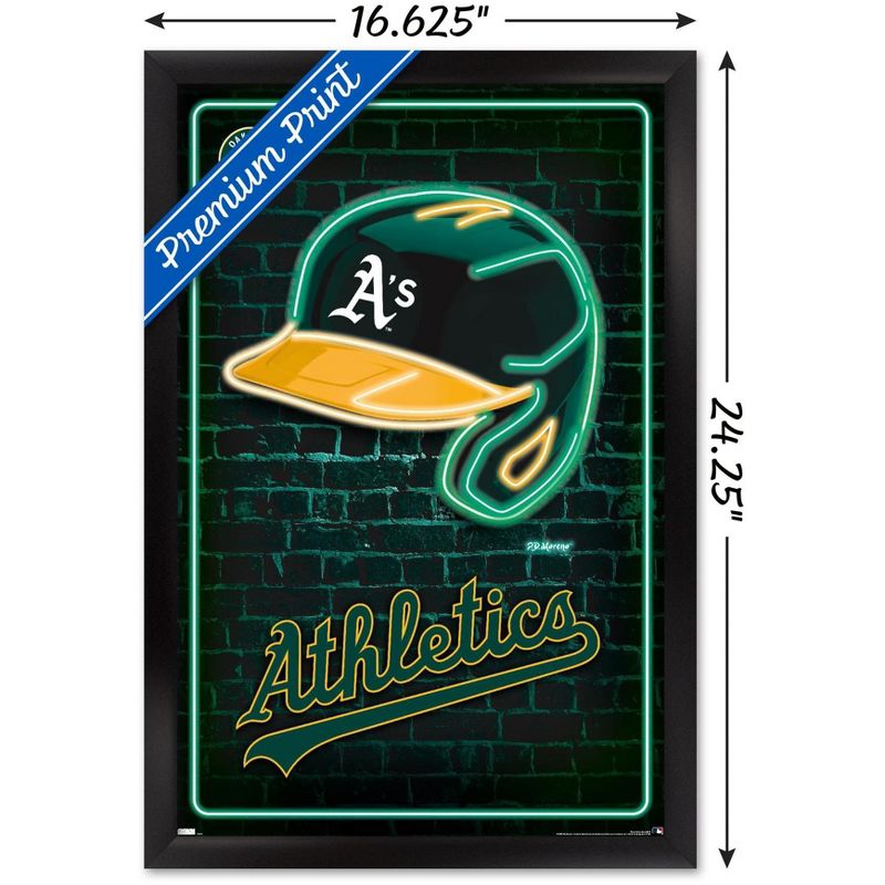 Trends International MLB Oakland Athletics - Neon Helmet 23 Framed Wall Poster Prints, 3 of 7